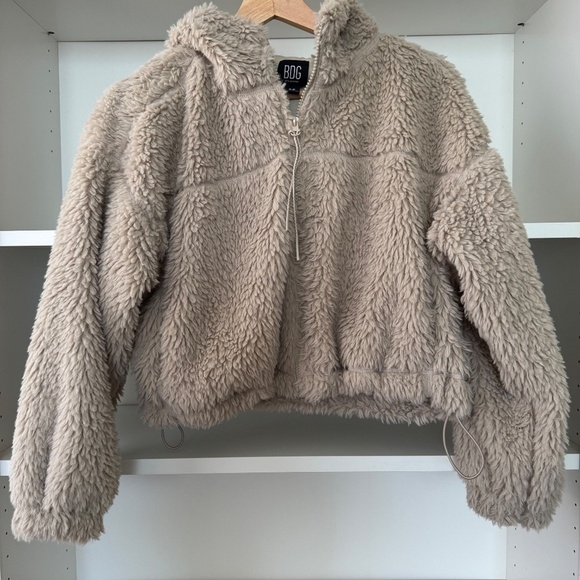 URBAN OUTFITTERS BDG Hooded Cropped Teddy Jacket - Picture 5 of 7